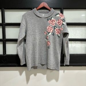 Vintage Outlander Lambswool Angora Sweater Floral Cottagecore Soft Cozy Small